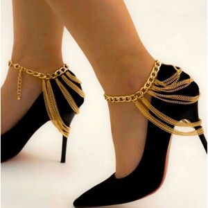Gorgeous Set of Two Gorgeous Layered Chains Anklets